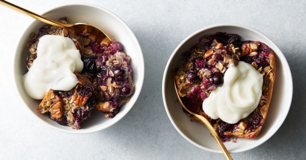 Baked Blueberry Oatmeal for Two