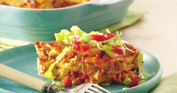 Layered Chile-Chicken Enchilada Casserole