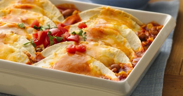 No-Roll Mexican Rice Enchiladas