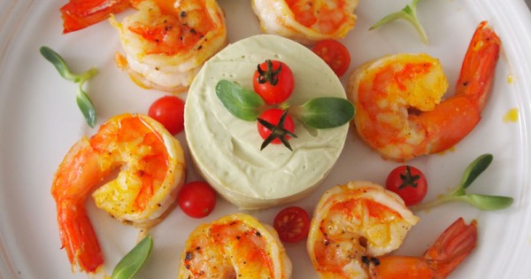 Grilled Shrimp with Avocado Mousse