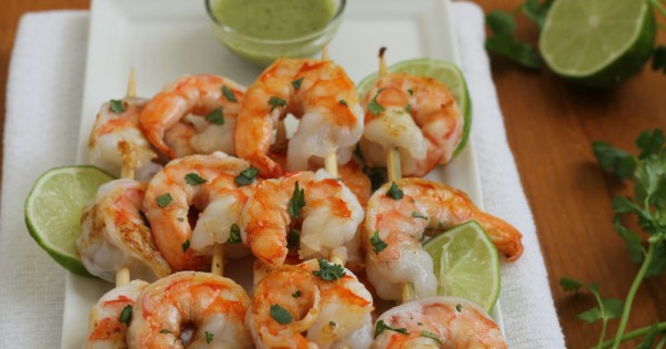 Grilled Shrimp with Cilantro Sauce
