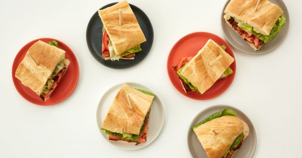 Peppered Bacon BLT Party Sub with Chipotle Aioli