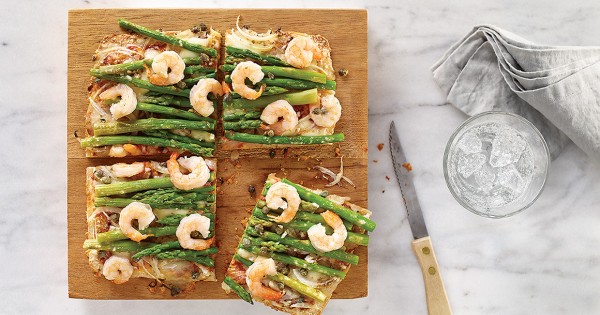 Shrimp and Asparagus Pizza
