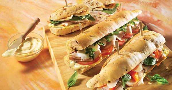 Trio of picnic sandwiches