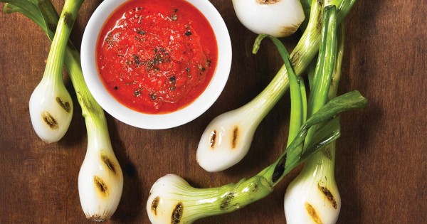 Sweet Cambray onions and red pepper coulis