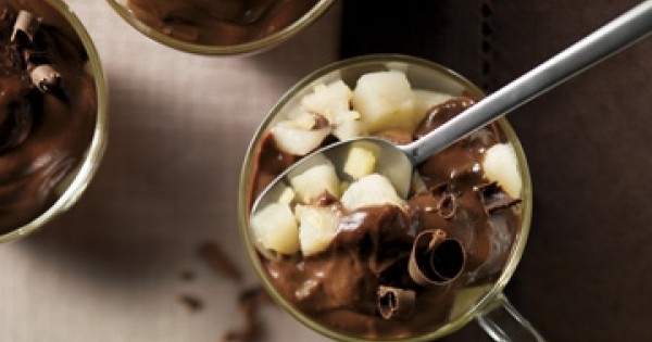 Chocolate Cream Layered with Pear and Ginger