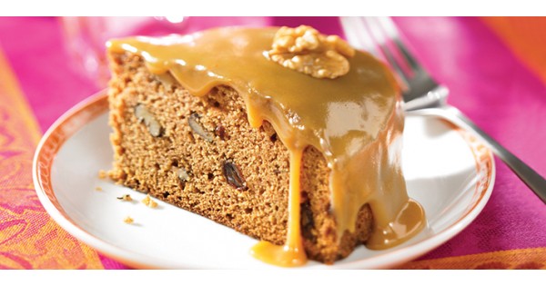 Applesauce Cake with Caramel Icing