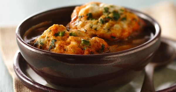 Chili Chicken Soup with Cilantro Dumplings