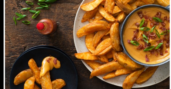 Beer & Cheese Bacon Dip with Spicy Wedges