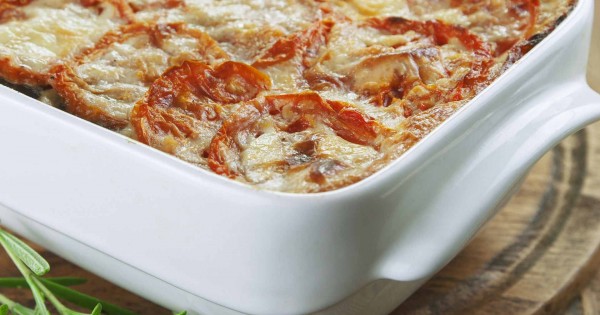 Moussaka with garden vegetables