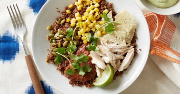 Quinoa Bowl with Chicken and Avocado Cream