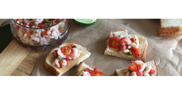 Shrimp Pico de Gallo Toast
