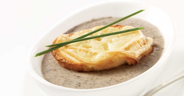 Mushroom Soup with La Tomme de Monsieur Séguin Croutons