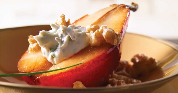 Pears Stuffed with Goat Cheese and Nuts