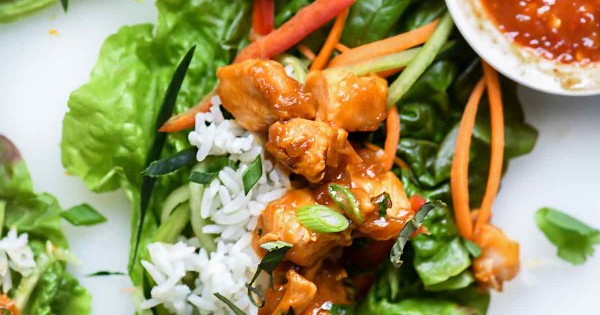 Instant Pot Orange Chicken Lettuce Wraps