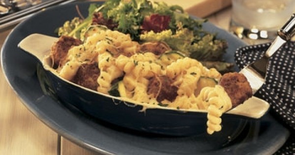 Quebec Milk-Fed Veal meatballs and fusilli au gratin