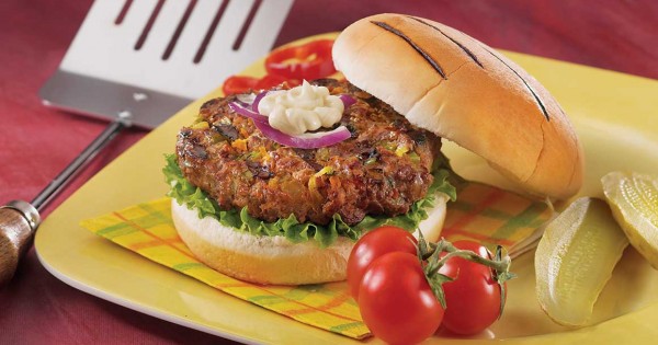Buffalo Burger with Grilled Vegetables