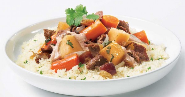 Moroccan stir-fried kangaroo meat and venison