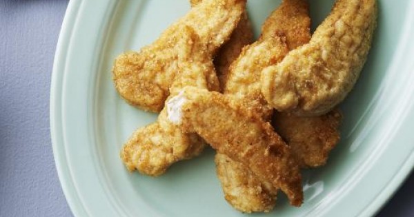 Almond Crusted Chicken Fingers with Sweet Potato “Plum” Sauce