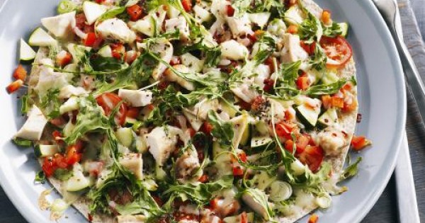 Chicken Ricotta Arugula Tostada for One