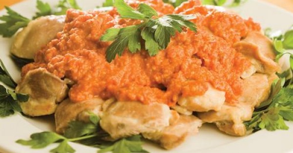 Baked Chicken with Spanish Romesco Sauce