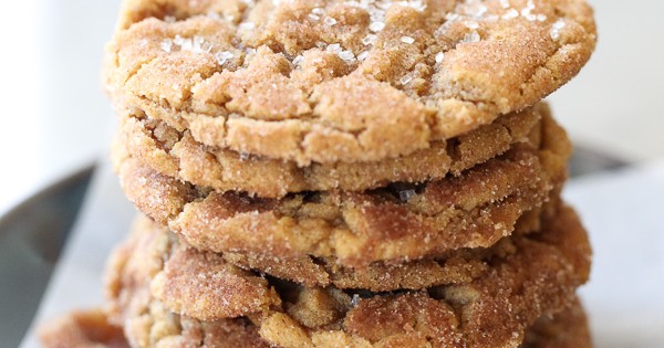 Flourless Chewy Cinnamon Sugar Peanut Butter Cookies