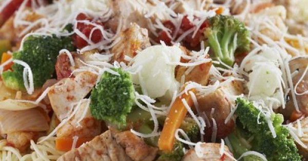 Angel Hair Pasta with Chicken and Vegetables