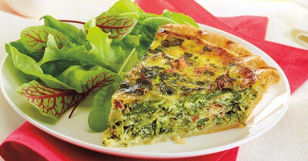 Spinach & proscuitto Quiche