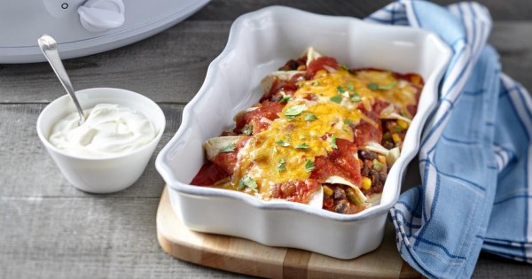 Slow cooker veggies for enchiladas