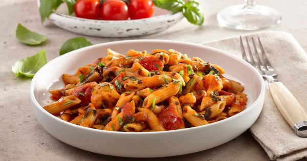 Tuscan pasta, tomato and basil style
