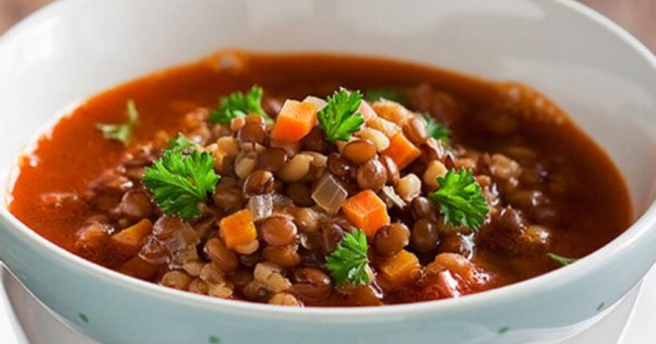 Moroccan Red Lentil Vegetarian Soup
