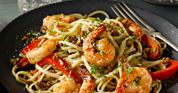 Garlicky Shrimp Linguine