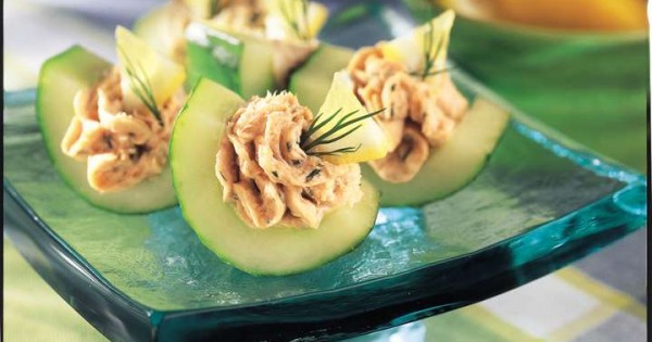Salmon Stuffed Cucumbers