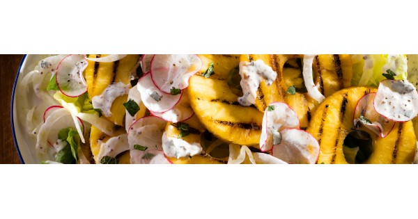 Grilled Pineapple and Mint Salad