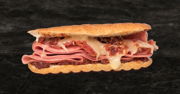 Salami-Cheddar-Bacon Panini