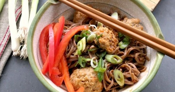 Korean Turkey Meatballs with Noodles