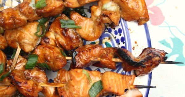 Grilled Teriyaki Salmon with Molasses