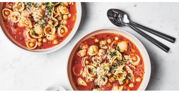 Brothy Pasta with Chickpeas