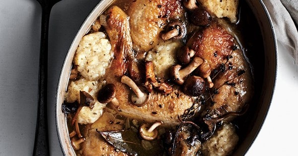 Chicken and Dumplings with Mushrooms