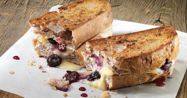 Brie and blueberry grilled cheese
