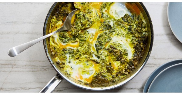 Torshi Tareh (Persian Sour Herb Stew With Marbled Eggs)