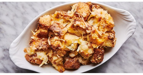 Fall Squash and Leek Bread Pudding