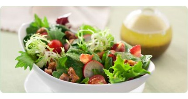 Salad with Molasses Vinaigrette and Black Pepper Walnuts