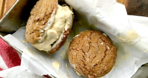 Ginger Cookie Ice Cream Sandwiches
