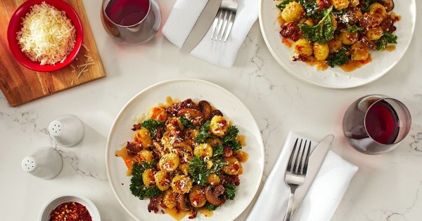 Pan Seared Gnocchi with Sausage, Mushroom and Kale