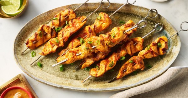 Chicken Satay Skewers with Dipping Sauce
