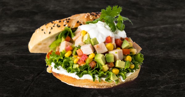 Chipotle Turkey Salad on Bagel