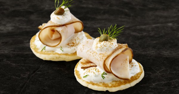 Russian Chicken Blinis