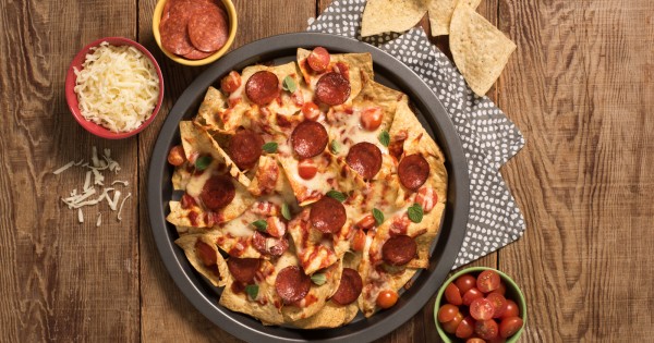 Pepperoni Pizza Nachos
