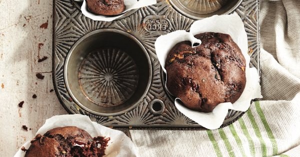 Chocolate-zucchini muffins